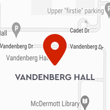 Map of Vandenberg Hall SAPR location.
